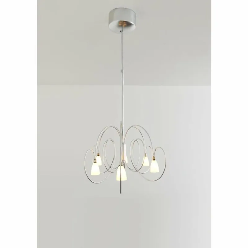 Luminaires Holländer Suspension Holländer ROSASPINA OVAL Argenté, 6 lumières