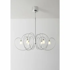 Luminaires Holländer Suspension Holländer ROSASPINA Argenté, 6 lumières