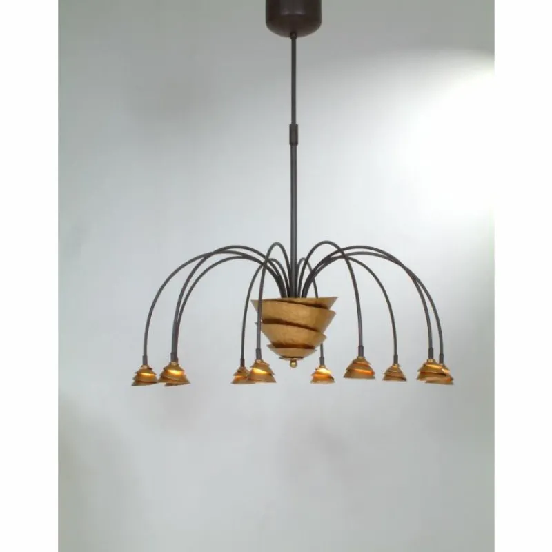 Lampes Dorées-Luminaires Holländer Suspension Holländer SNAIL Brun, Or, Noir, 12 lumières