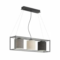 Lampes En Tissu-Luminaires Fischer & Honsel Suspension Honsel GILLI Noir, 3 lumières