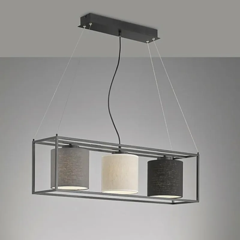 Lampes En Tissu-Luminaires Fischer & Honsel Suspension Honsel GILLI Noir, 3 lumières