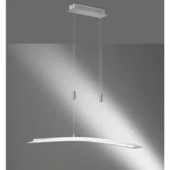 Luminaires Fischer & Honsel Suspension Honsel Metis LED Nickel mat, 1 lumière, Changeur de couleurs* Éclairage Led