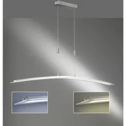 Luminaires Fischer & Honsel Suspension Honsel Metis LED Nickel mat, 1 lumière, Changeur de couleurs* Éclairage Led