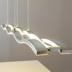 hofstein Suspension Hopedale LED Chrome, Nickel mat, 1 lumière* Éclairage Led