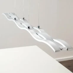 hofstein Suspension Hopedale LED Chrome, Nickel mat, 1 lumière* Éclairage Led