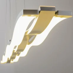 hofstein Suspension Hopedale LED Chrome, Nickel mat, 1 lumière* Éclairage Led