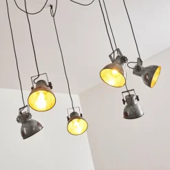 Luminaires Rustiques-hofstein Suspension Hora Argenté, 6 lumières