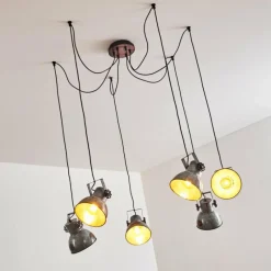 Luminaires Rustiques-hofstein Suspension Hora Argenté, 6 lumières