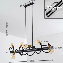 Lampes Dorées-hofstein Suspension Hovslund Noir doré, 6 lumières
