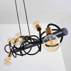 Lampes Dorées-hofstein Suspension Hovslund Noir doré, 6 lumières