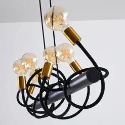 Lampes Dorées-hofstein Suspension Hovslund Noir doré, 6 lumières