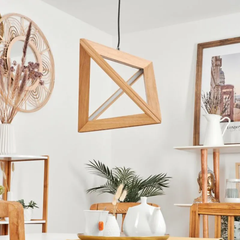 Lampes En Bois-hofstein Suspension Huanchillas LED Écru, 1 lumière