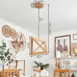 Lampes En Bois-hofstein Suspension Huanchillas LED Écru, 1 lumière