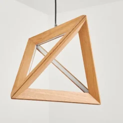 Lampes En Bois-hofstein Suspension Huanchillas LED Écru, 1 lumière