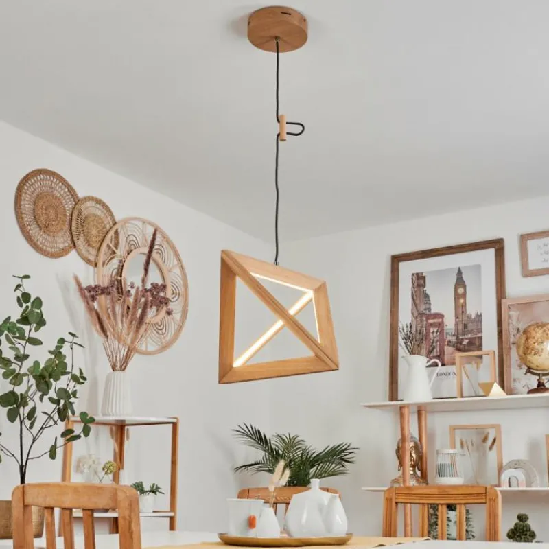 Lampes En Bois-hofstein Suspension Huanchillas LED Écru, 1 lumière
