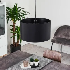 Lampes En Tissu-hofstein Suspension Huarate Noir, 1 lumière