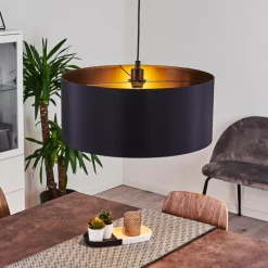 Lampes En Tissu-hofstein Suspension Huarate Noir, 1 lumière