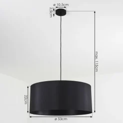 Lampes En Tissu-hofstein Suspension Huarate Noir, 1 lumière