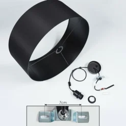 Lampes En Tissu-hofstein Suspension Huarate Noir, 1 lumière