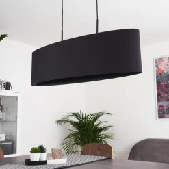 Lampes En Tissu-hofstein Suspension Huarate Noir, 2 lumières