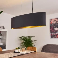 Lampes En Tissu-hofstein Suspension Huarate Noir, 2 lumières