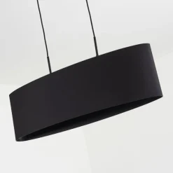 Lampes En Tissu-hofstein Suspension Huarate Noir, 2 lumières