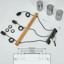 Suspension Verre Fumé-hofstein Suspension Hunouri Écru, 3 lumières