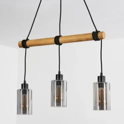 Suspension Verre Fumé-hofstein Suspension Hunouri Écru, 3 lumières