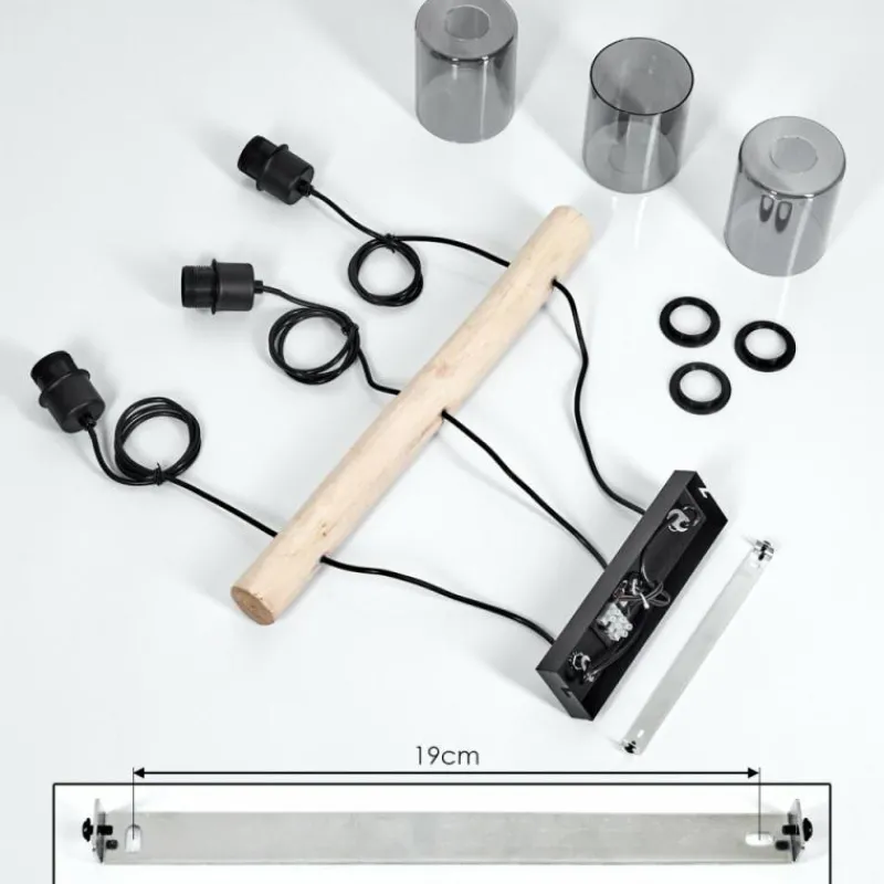 Luminaires Scandinaves-hofstein Suspension Hunouri Écru, Noir, 3 lumières