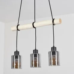 Luminaires Scandinaves-hofstein Suspension Hunouri Écru, Noir, 3 lumières