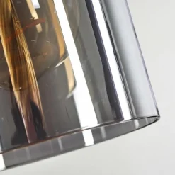 Suspension Verre Fumé-hofstein Suspension Hunouri Noir, 5 lumières