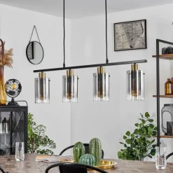 hofstein Suspension Hunouri Noir, 4 lumières