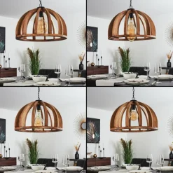 Style Boho-Chic-hofstein Suspension Hunseberg Gris, Noir, 1 lumière