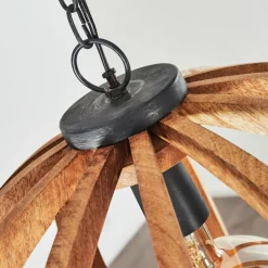 Style Boho-Chic-hofstein Suspension Hunseberg Gris, Noir, 1 lumière