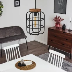 Lampes Vintages & Rétros-hofstein Suspension Husvik Noir, 1 lumière