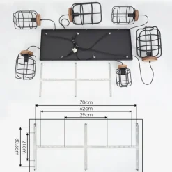 Lampes Vintages & Rétros-hofstein Suspension Husvik Noir, 6 lumières