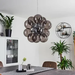 Suspension Verre Fumé-hofstein Suspension Hyco Chrome, 12 lumières