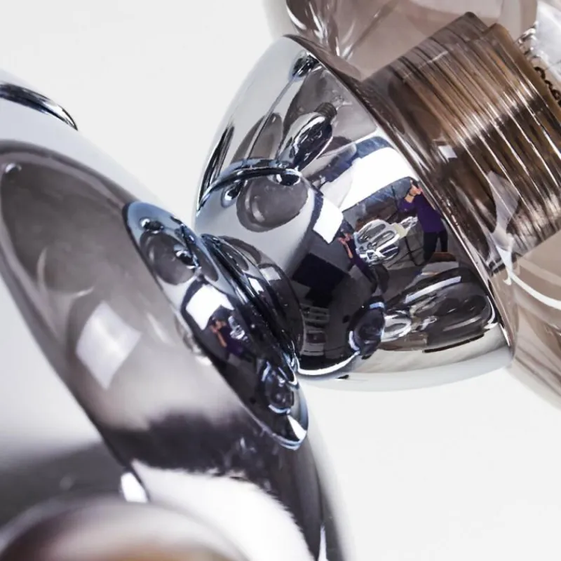 Suspension Verre Fumé-hofstein Suspension Hyco Chrome, 12 lumières