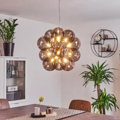 Suspension Verre Fumé-hofstein Suspension Hyco Chrome, 12 lumières