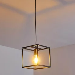 Lampes Dorées-hofstein Suspension Ibusuki Or, Laiton, Noir, 1 lumière