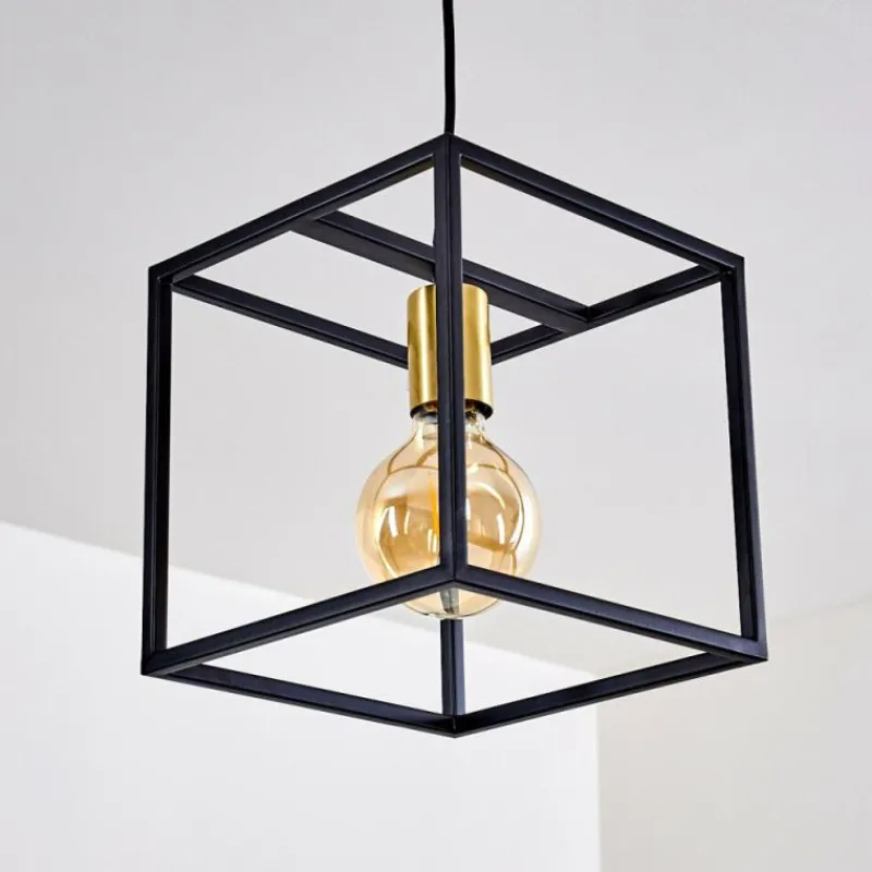 Lampes Dorées-hofstein Suspension Ibusuki Or, Laiton, Noir, 1 lumière