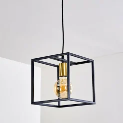 Lampes Dorées-hofstein Suspension Ibusuki Or, Laiton, Noir, 1 lumière