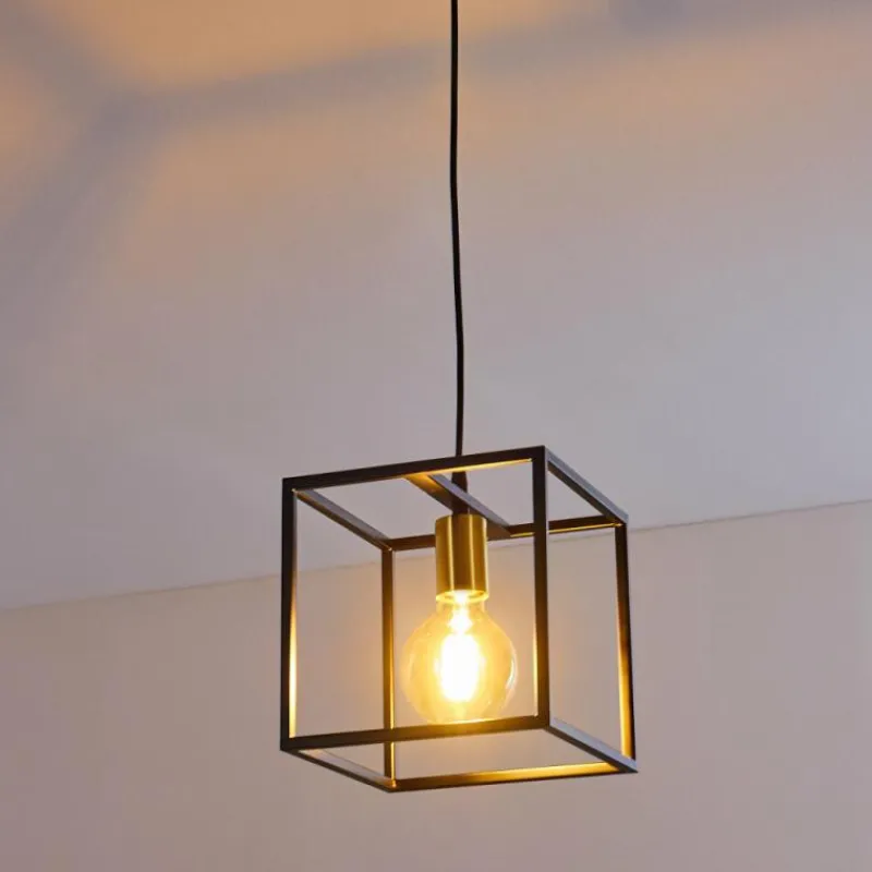 Lampes Dorées-hofstein Suspension Ibusuki Or, Laiton, Noir, 1 lumière