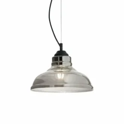 Suspension Verre Fumé-Luminaires Ideallux Suspension Ideal Lux BISTRO Noir, 1 lumière