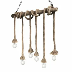 Style Boho-Chic-Luminaires Ideallux Suspension Ideal Lux CANAPA Brun, Noir, 6 lumières