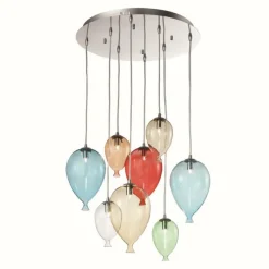 Luminaires Ideallux Suspension Ideal Lux CLOWN Chrome, 8 lumières