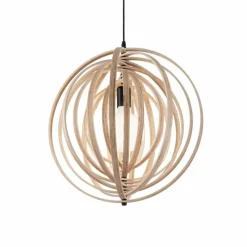 Lampes En Bois-Luminaires Ideallux Suspension Ideal Lux DISCO Bois clair, 1 lumière