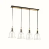 Lampes En Bois-Luminaires Ideallux Suspension Ideal Lux GRETEL Brun, Noir, 4 lumières