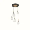 Lampes En Bois-Luminaires Ideallux Suspension Ideal Lux GRETEL Brun, Noir, 5 lumières