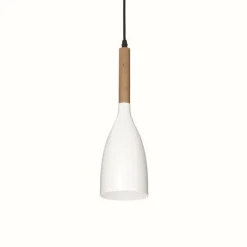 Lampes En Bois-Luminaires Ideallux Suspension Ideal Lux MANHATTAN Blanc, 1 lumière